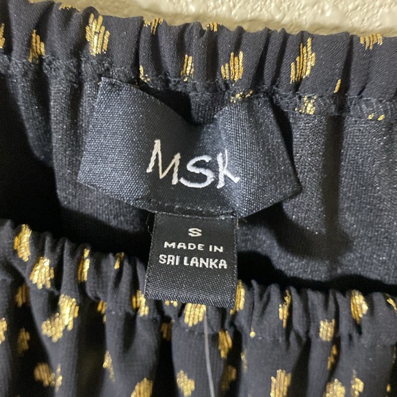 NWT MSK Black and Gold Lantern Sleeve Off the Shoulder Top Size S - Picture 10 of 13